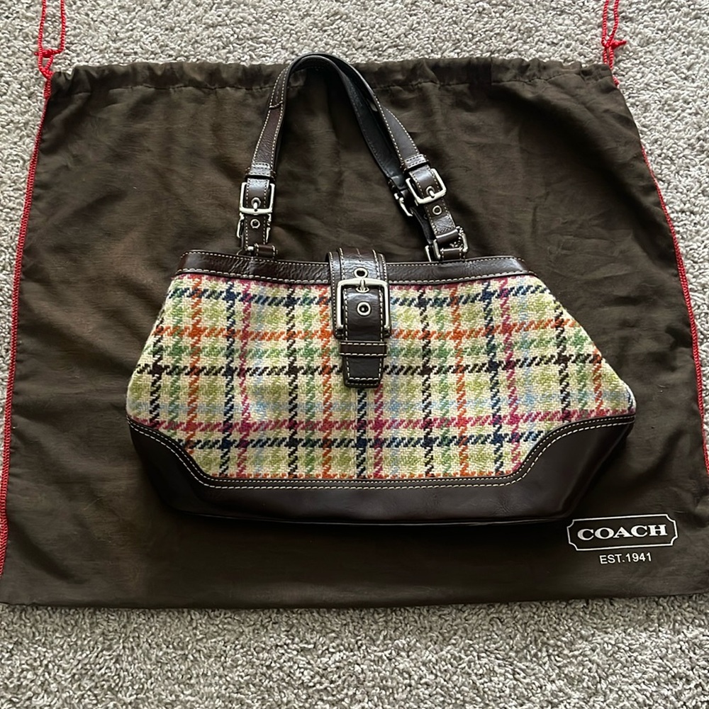 Coach Multicolored Fabric and Leather Bag